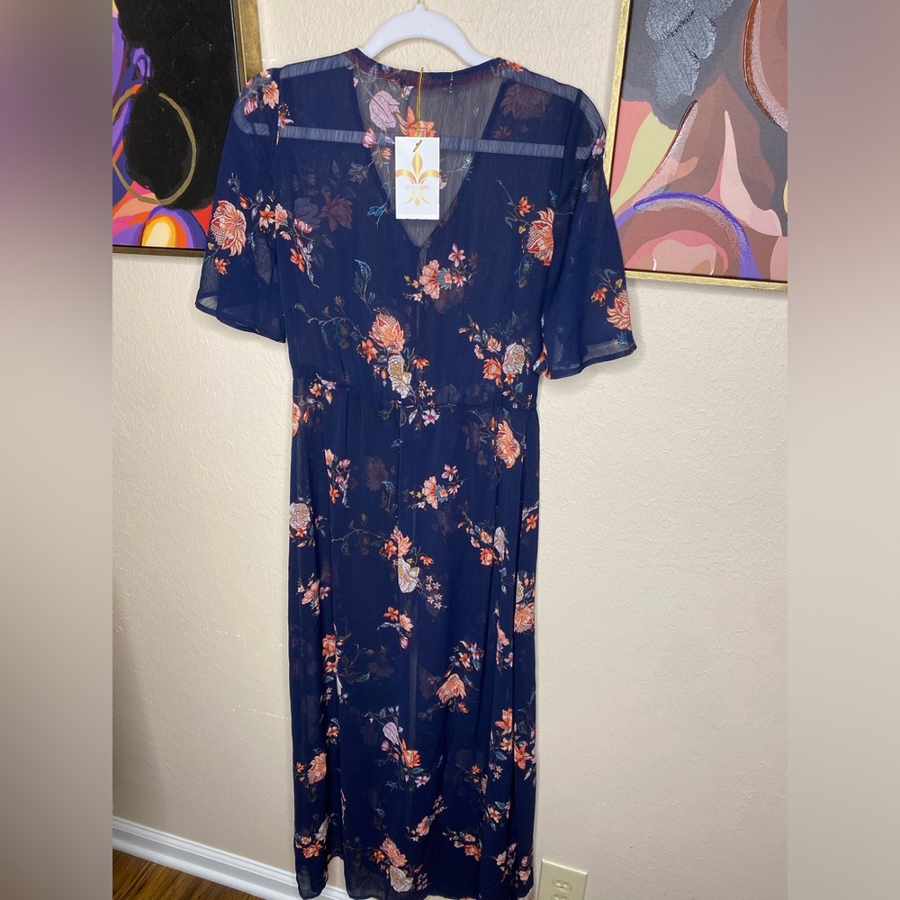 Jolt Maxi Length Sheer Floral Print Duster Cover Up!  Size small - Picture 4 of 5